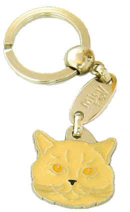 Британская короткошёрстная кошка палевый <br> (брелоки для ключей, Гравировка включена в стоимость)